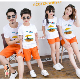 Áo gia đình áo đồng phục đi biển cotton đẹp đủ màu đủ size 5-110kg giá sỉ