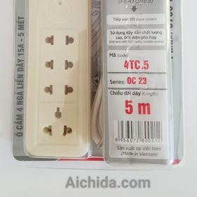 Ổ Cắm 4 Ngã Liền Dây Chống Vỡ Công Suất Chịu Tải Cao 3750w Nhựa ABS Chịu Lực Cao Dành Cho Máy Hàn giá sỉ