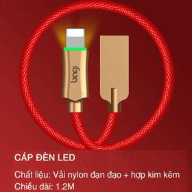 Dây sạc dù bọc vải đèn LED tự ngắt Bagi dài 1m IL100 hàng Việt Nam sản xuất giá sỉ