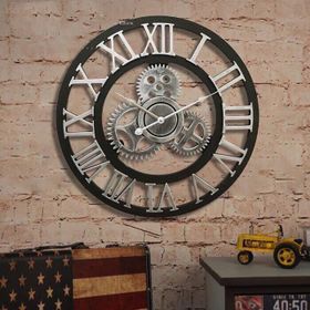 Đồng Hồ Gỗ Treo Tường Phong Cách Vintage Có Bánh răng Cưa Kiểu Châu Âu Sang Trọng giá sỉ