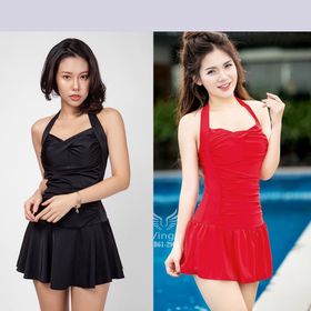 Bikini Nữ Một Mảnh ,Màu Đen, Đỏ Freesize Mặc Đi Biển BHV039 giá sỉ