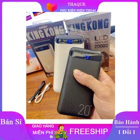 Sạc Dự Phòng KingKong WP168 - dung lượng 20.000Mah tích hợp đèn led và công nghệ sạc nhanh. giá sỉ, giá bán buôn giá sỉ