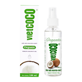 Dầu Dừa Nguyên Chất VietCoco 130ml Mỹ Phẩm Dạng Chai Xịt rất tiện lợi giá sỉ